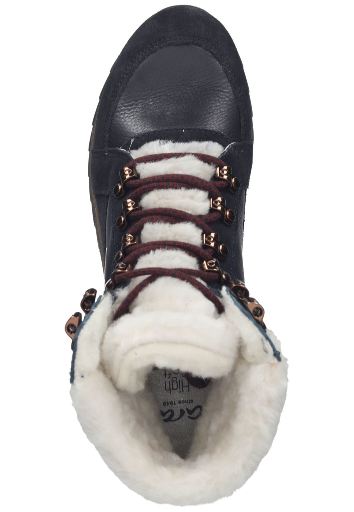 ara Stiefelette Veloursleder Blau Warmfutter