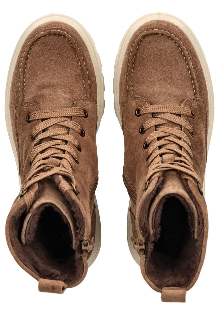 ara Stiefelette Veloursleder Braun/Beige Warmfutter