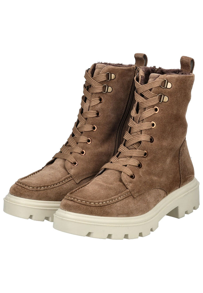 ara Stiefelette Veloursleder Braun/Beige Warmfutter