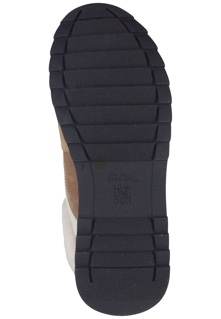 ara Stiefelette Veloursleder Braun/Weiß Warmfutter