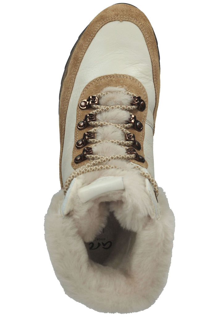 ara Stiefelette Veloursleder Braun/Weiß Warmfutter
