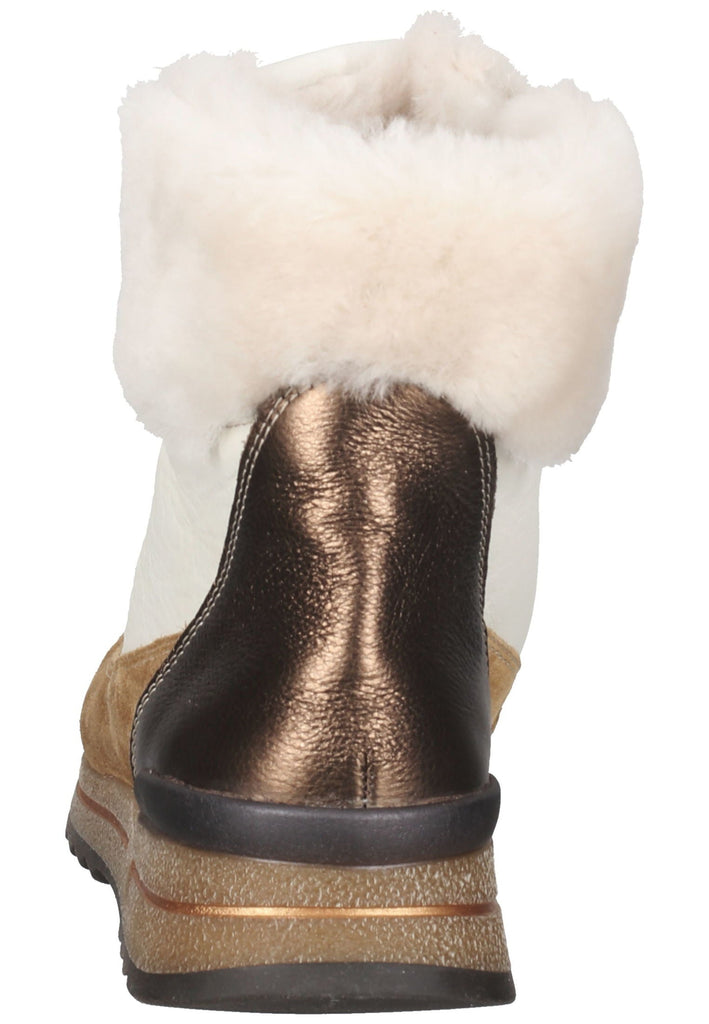 ara Stiefelette Veloursleder Braun/Weiß Warmfutter