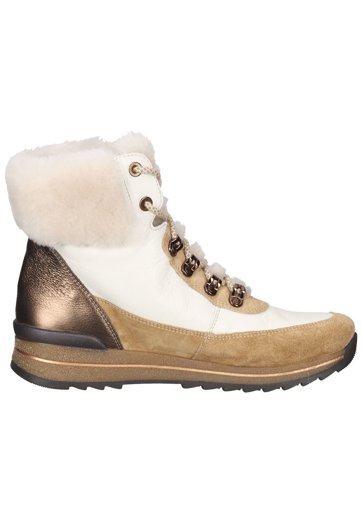 ara Stiefelette Veloursleder Braun/Weiß Warmfutter