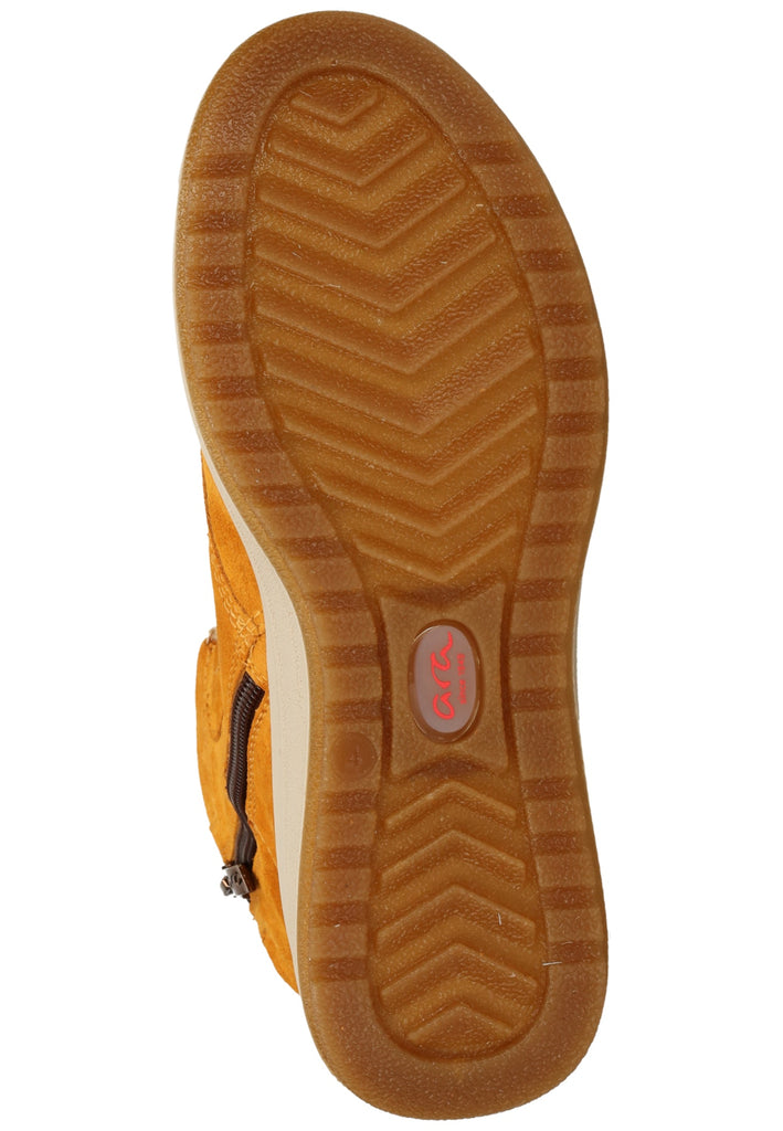 ara Stiefelette Veloursleder Curry Warmfutter