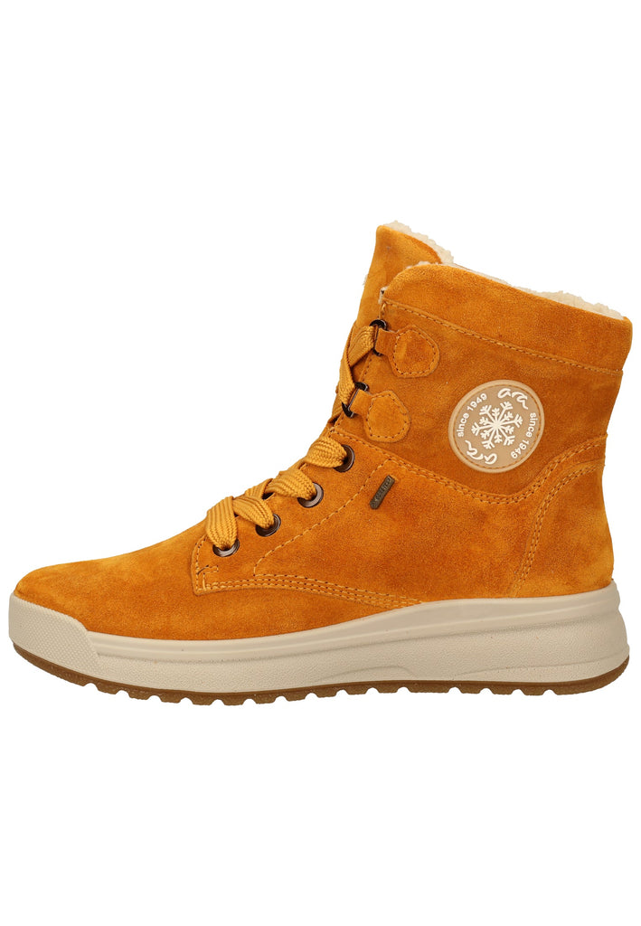 ara Stiefelette Veloursleder Curry Warmfutter