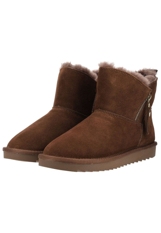 ara Stiefelette Veloursleder Kaffee Warmfutter