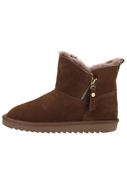 ara Stiefelette Veloursleder Kaffee Warmfutter