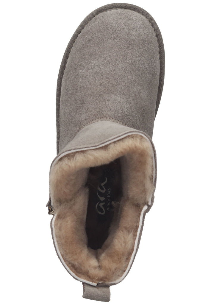 ara Stiefelette Veloursleder Taupe Warmfutter