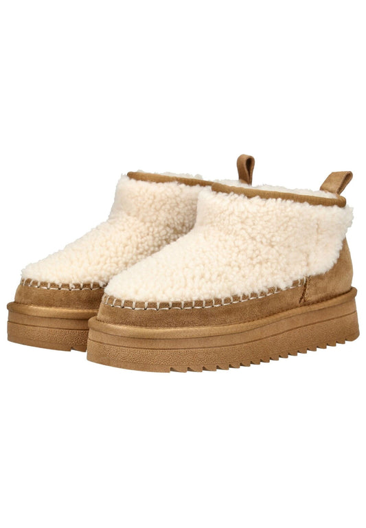 ara Stiefelette Veloursleder/Textil Braun/Beige Warmfutter