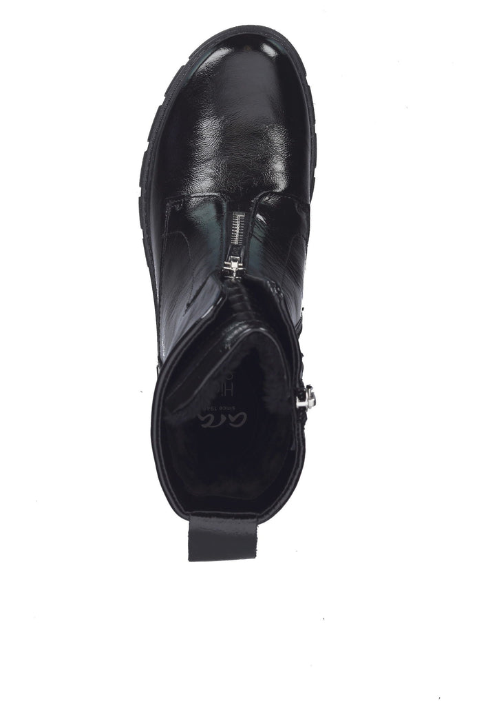 Stiefeletten ara Stiefelette Leder Schwarz Lack Warmfutter