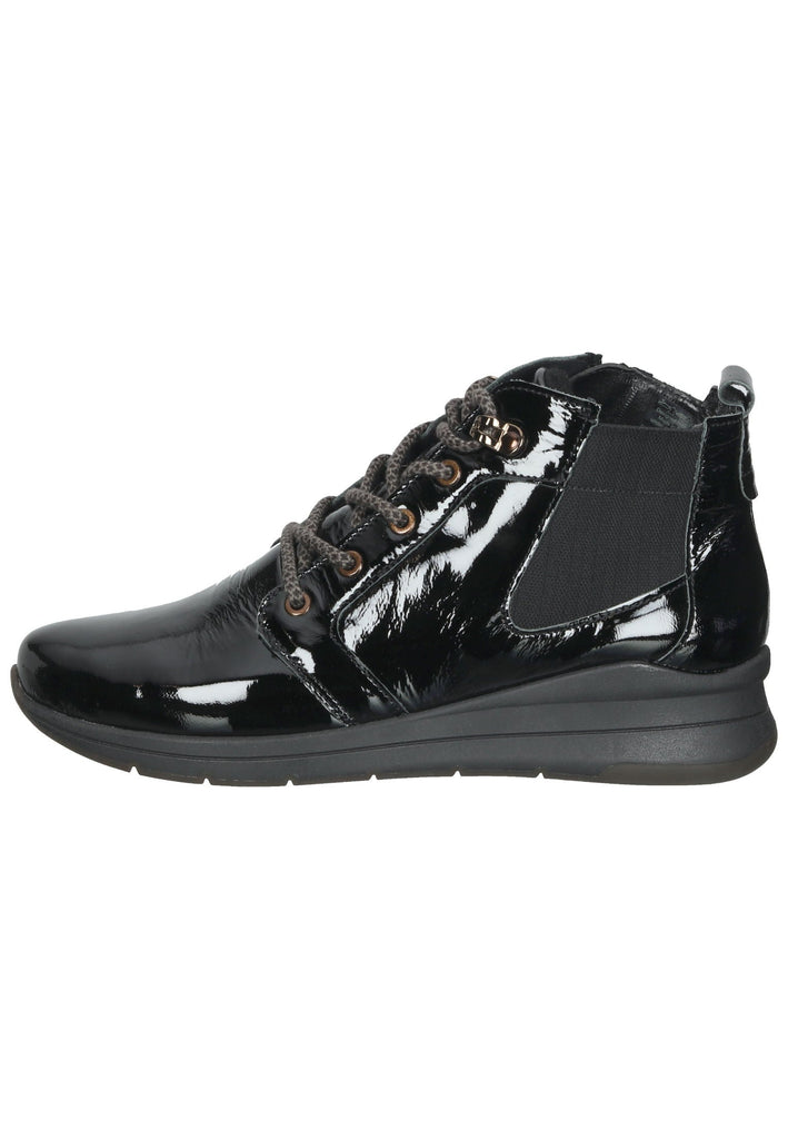 Stiefeletten ara Stiefelette Lederimitat Schwarz Lack Warmfutter