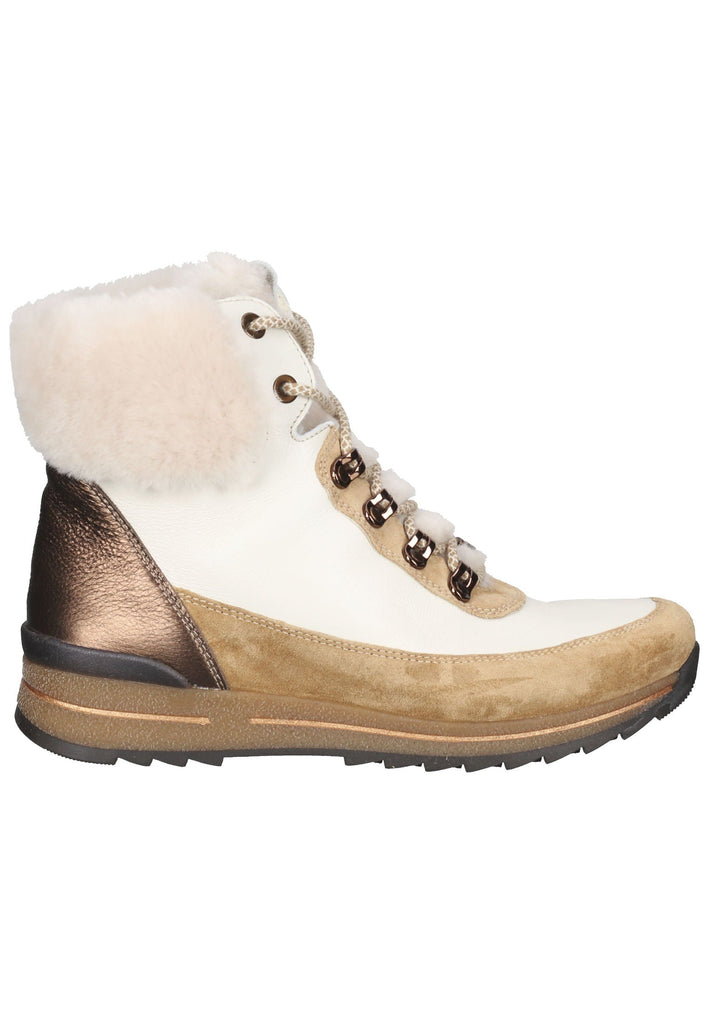 Stiefeletten ara Stiefelette Veloursleder Braun/Weiß Warmfutter