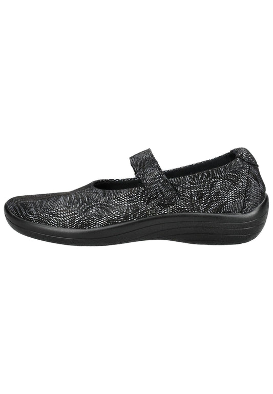 ARCOPEDICO Ballerinas Lederimitat Schwarz/Silber