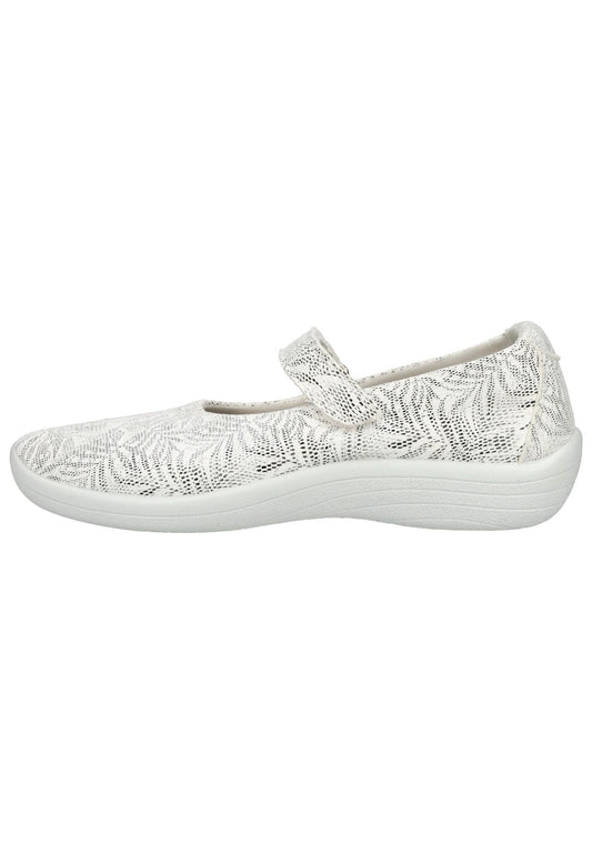 ARCOPEDICO Ballerinas Lederimitat Weiß/Silber