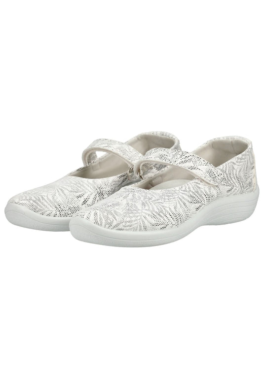 ARCOPEDICO Ballerinas Lederimitat Weiß/Silber