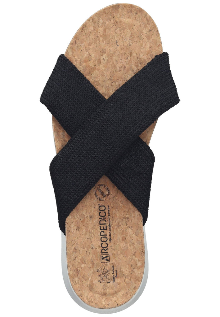 ARCOPEDICO Pantoletten Textil Schwarz