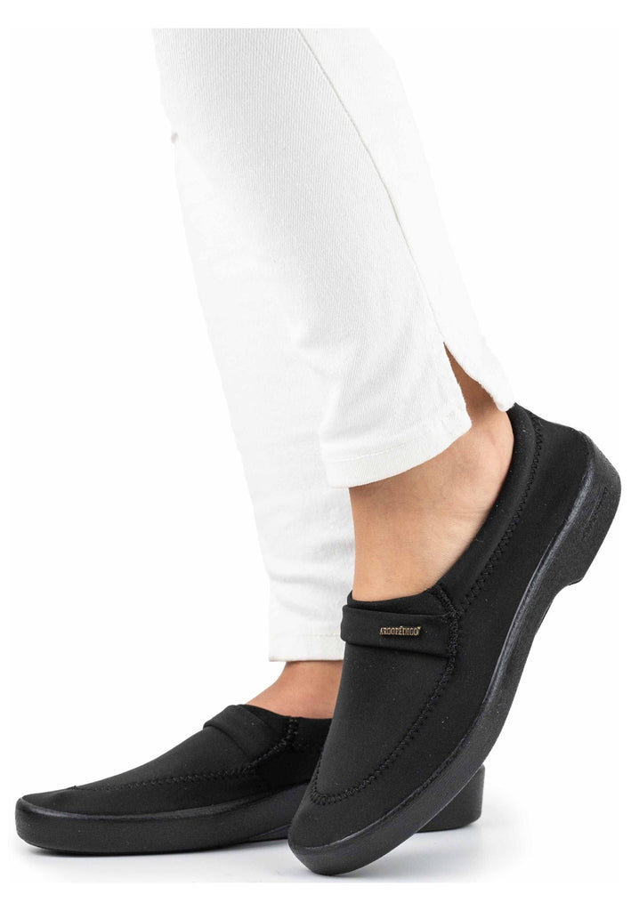 ARCOPEDICO Slipper Lederimitat Schwarz