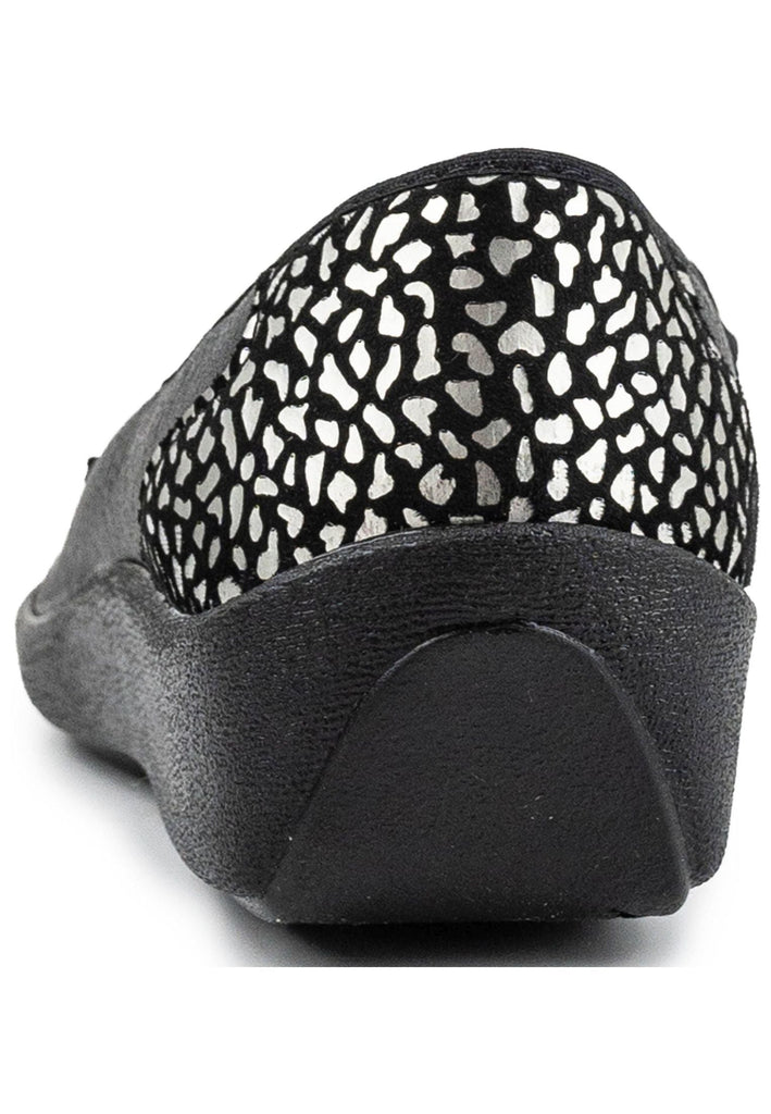 ARCOPEDICO Slipper Lederimitat Schwarz/Silber