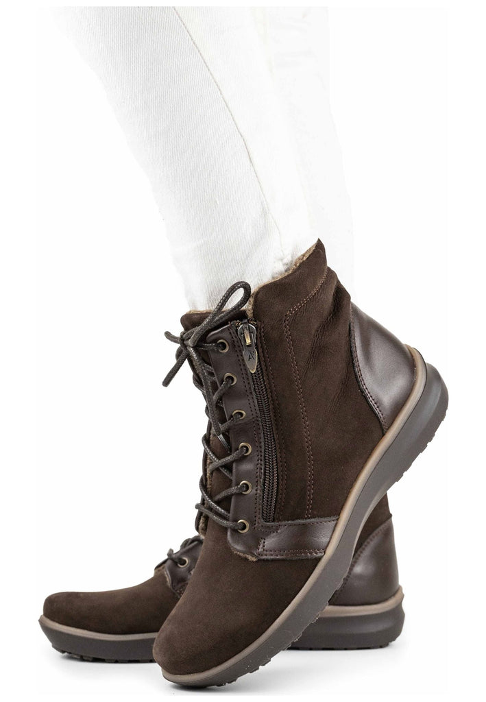ARCOPEDICO Stiefelette Leder/Textil Chocolate Warmfutter