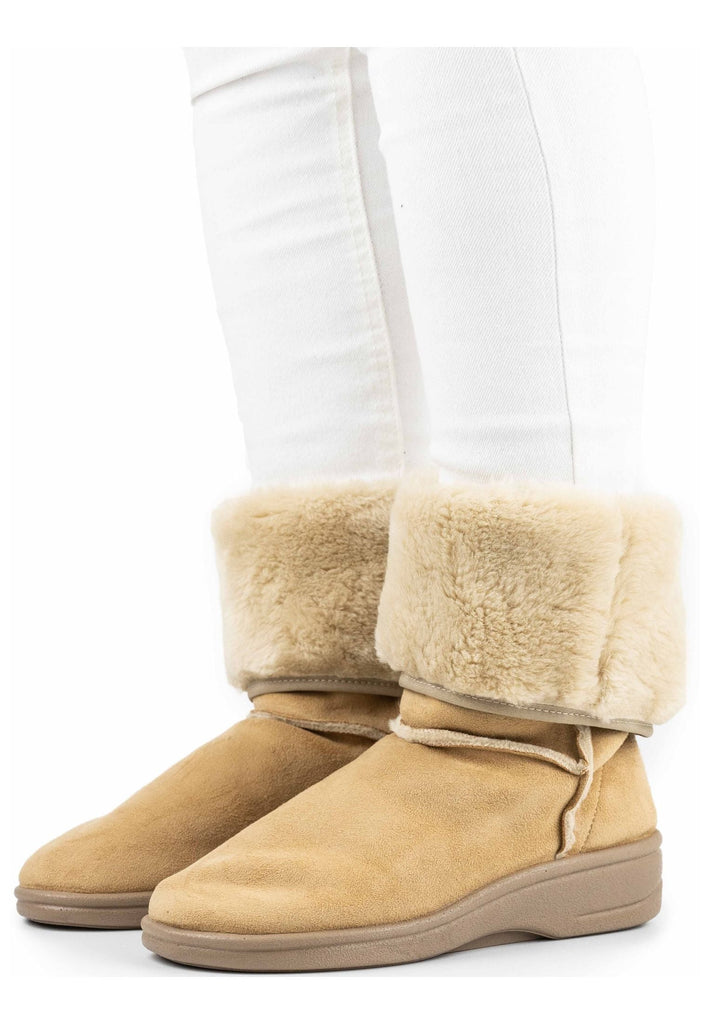 ARCOPEDICO Stiefelette Lederimitat Beige Warmfutter