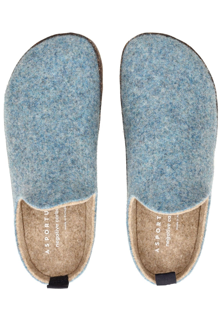 ASPORTUGUESAS Hausschuhe Filz Blau/Gelb