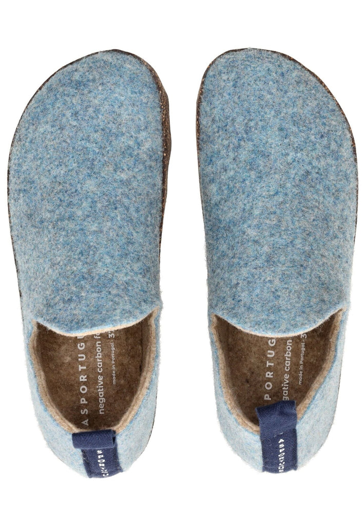 ASPORTUGUESAS Hausschuhe Filz Blau/Gelb