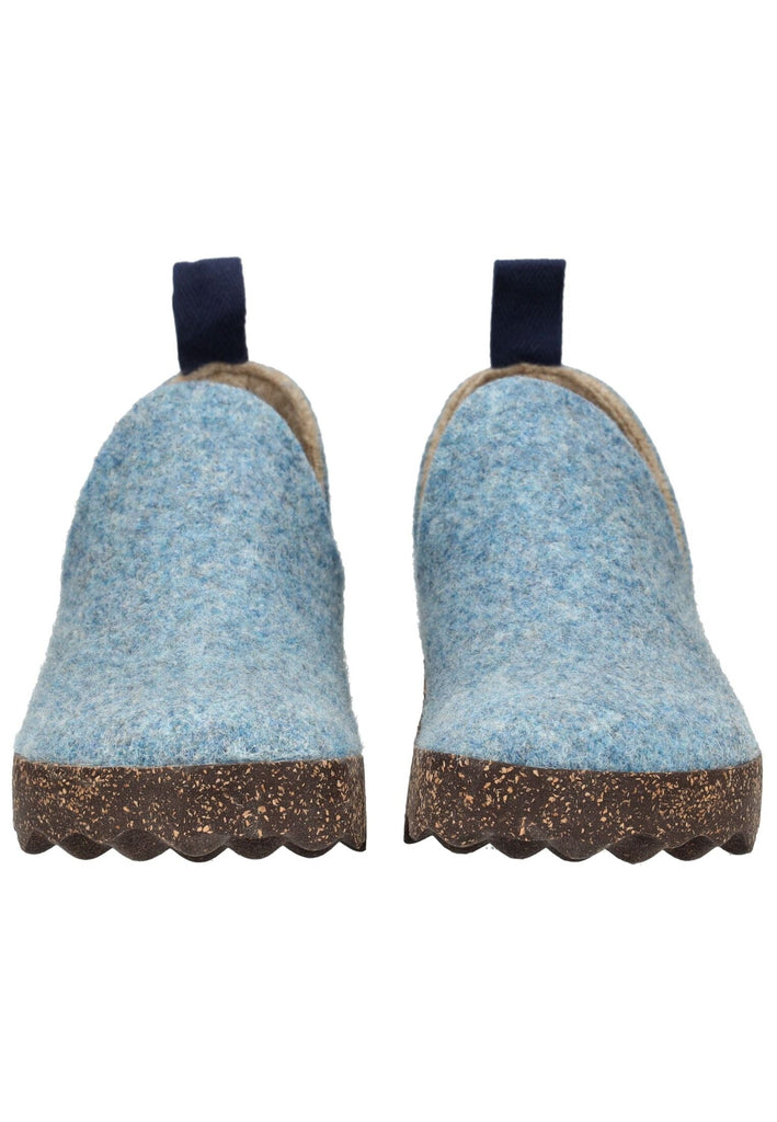 ASPORTUGUESAS Hausschuhe Filz Blau/Gelb