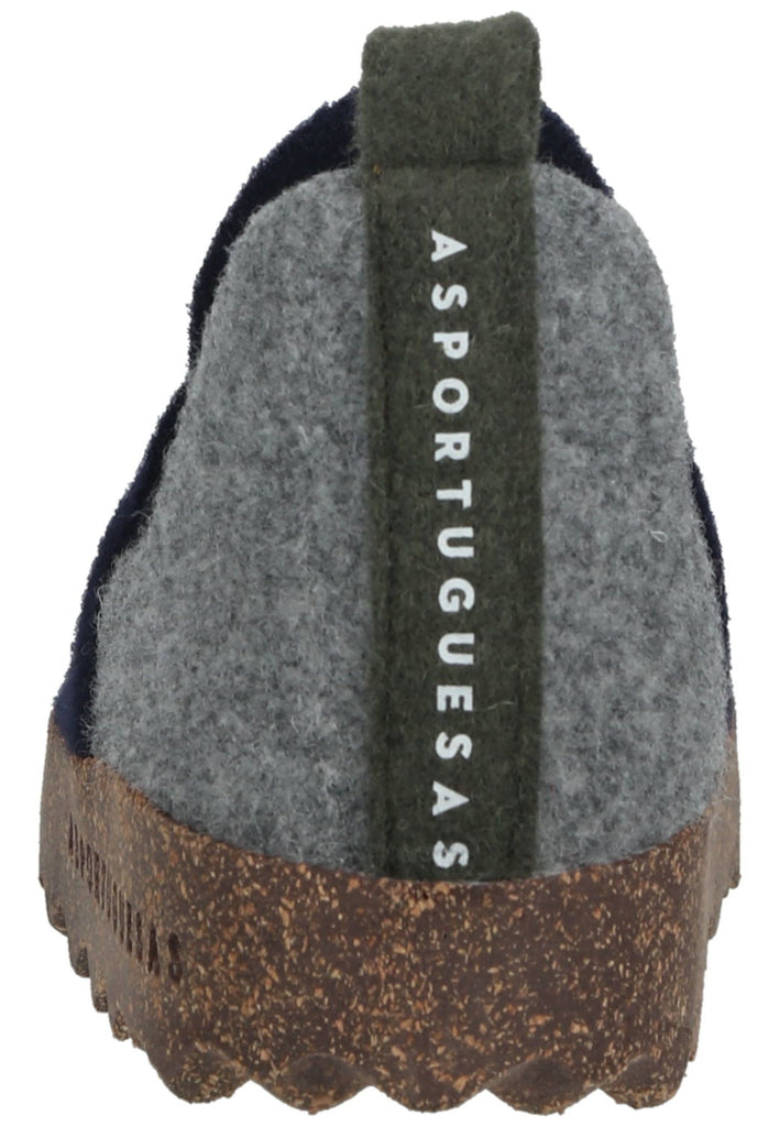 ASPORTUGUESAS Hausschuhe Filz Blau/Grau