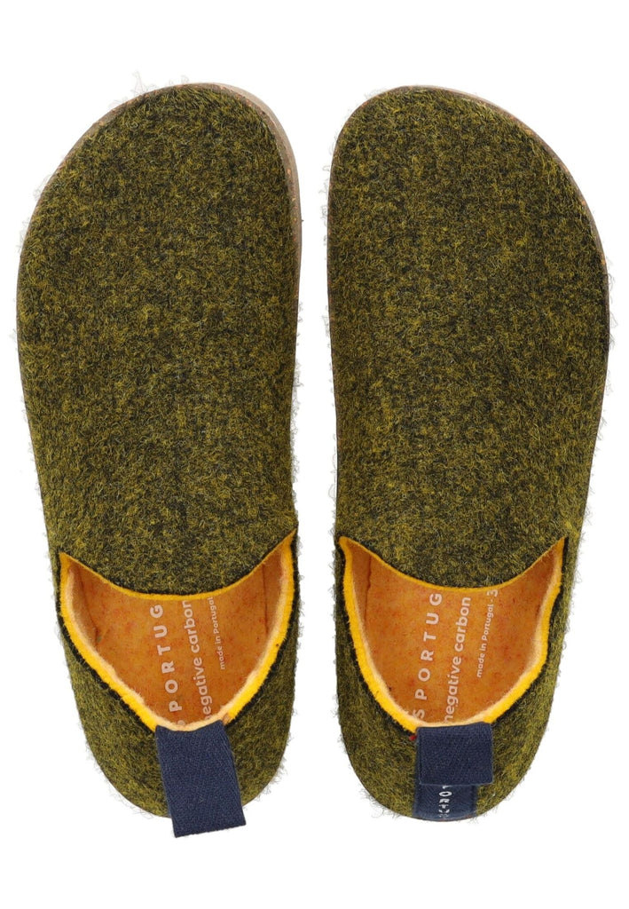 ASPORTUGUESAS Hausschuhe Filz Dunkelgrün