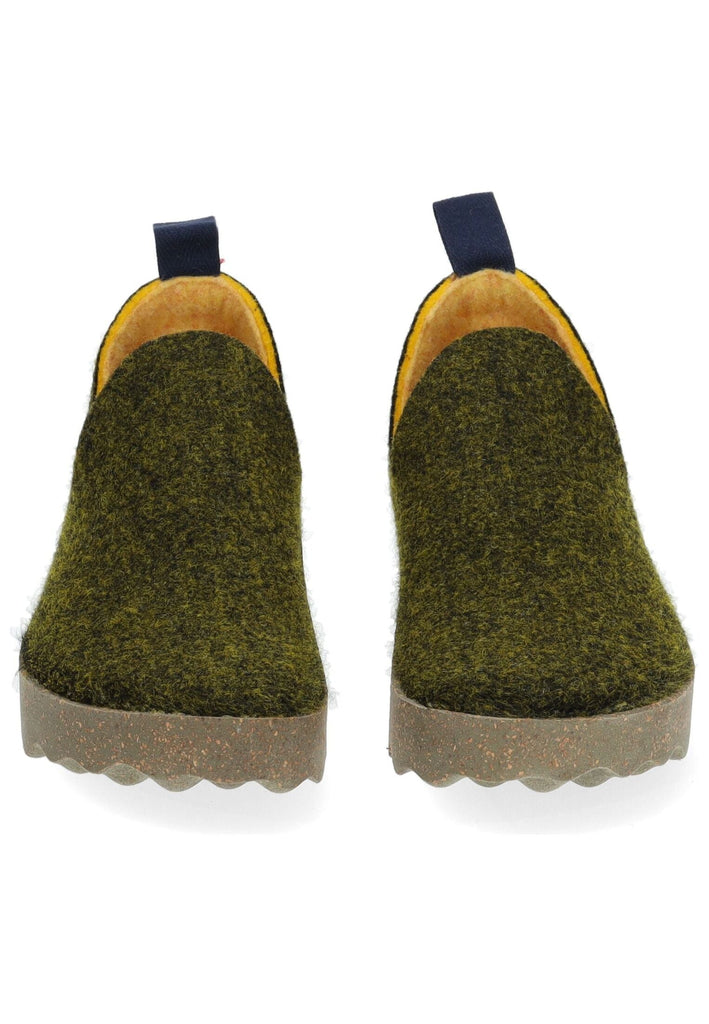 ASPORTUGUESAS Hausschuhe Filz Dunkelgrün