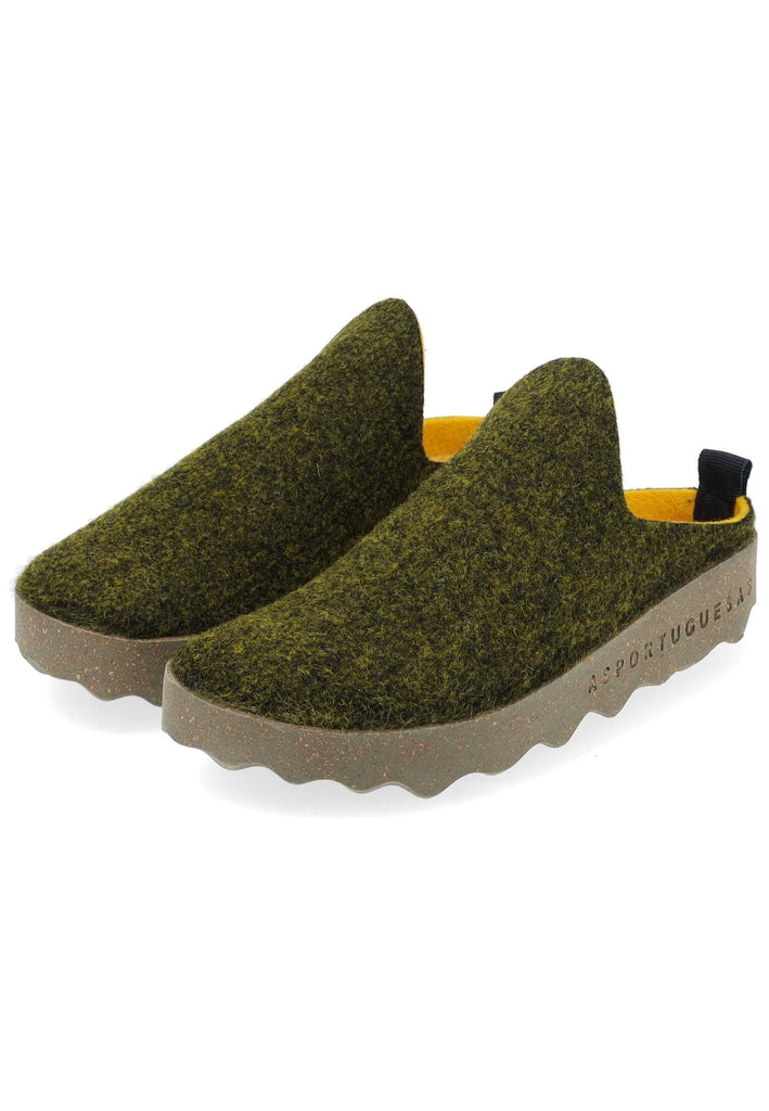 ASPORTUGUESAS Hausschuhe Filz Dunkelgrün