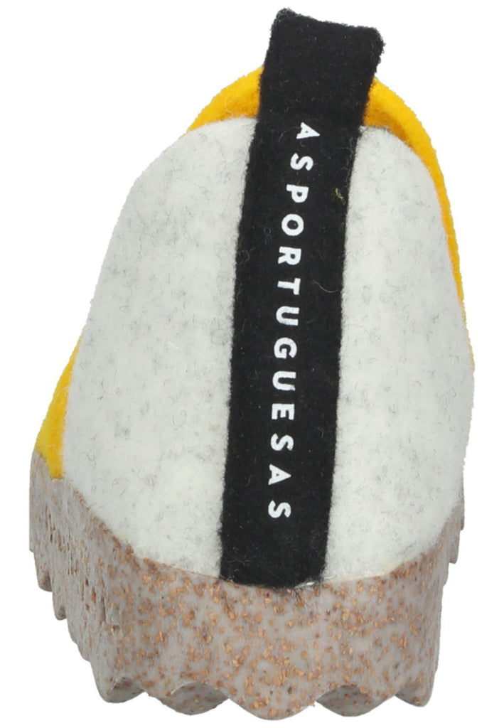 ASPORTUGUESAS Hausschuhe Filz Gelb/Weiß