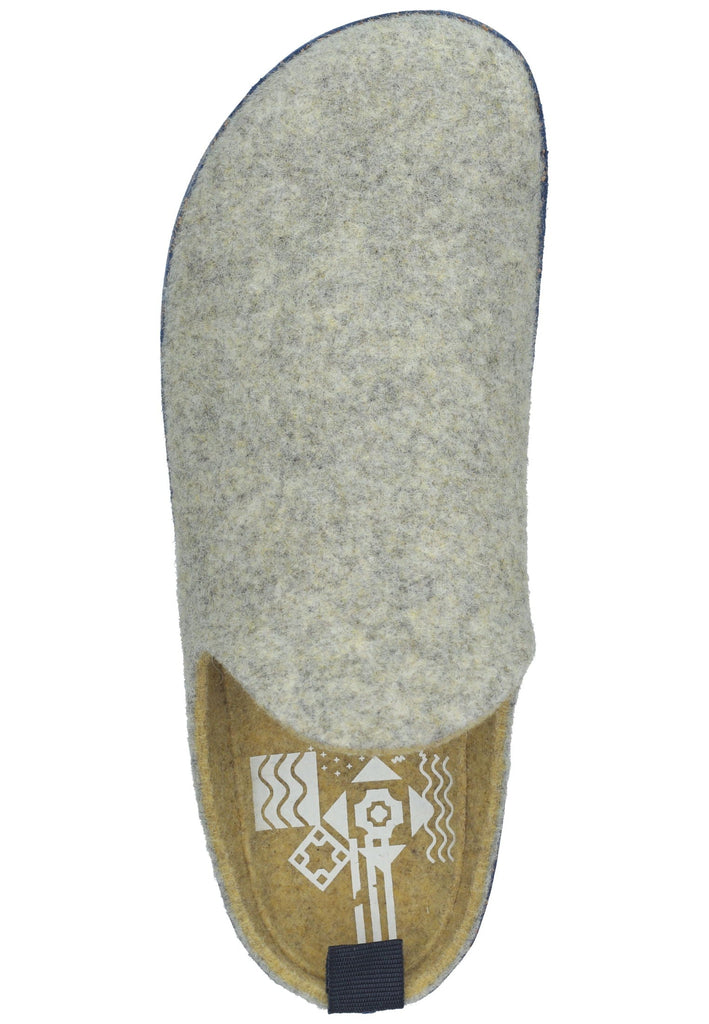 ASPORTUGUESAS Hausschuhe Filz Grau/Gelb