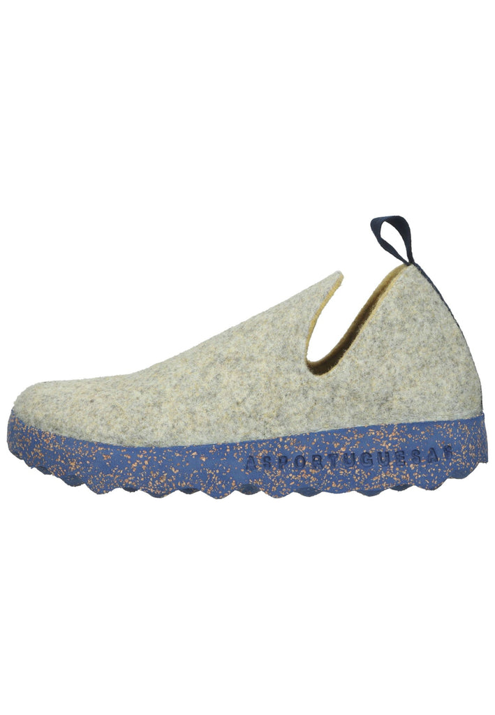 ASPORTUGUESAS Hausschuhe Filz Grau/Gelb