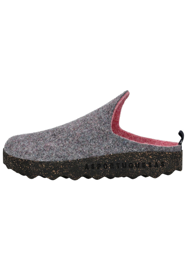 ASPORTUGUESAS Hausschuhe Filz Grau/Pink