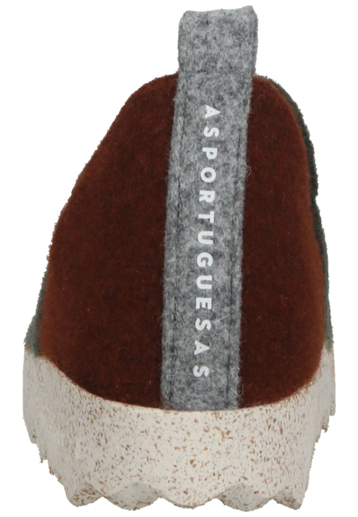 ASPORTUGUESAS Hausschuhe Filz Grün/Braun