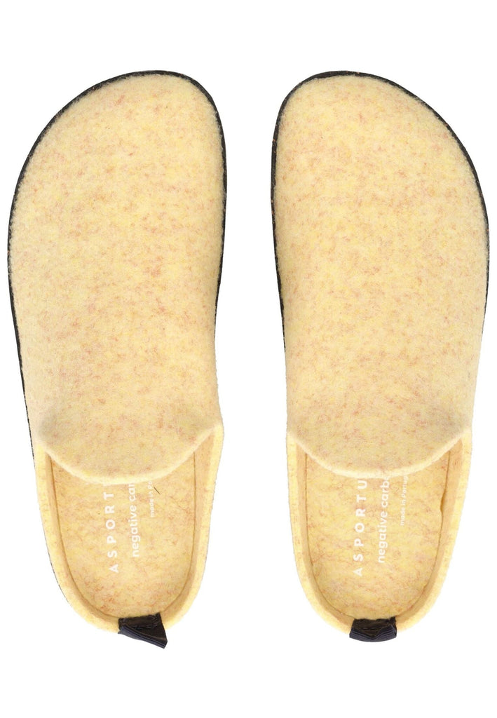 ASPORTUGUESAS Hausschuhe Filz Hellgelb