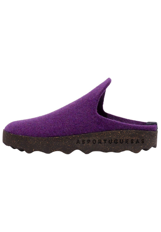 ASPORTUGUESAS Hausschuhe Filz Lila Warmfutter