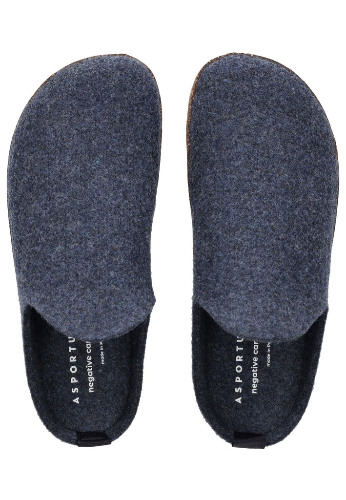 ASPORTUGUESAS Hausschuhe Filz Mittelblau