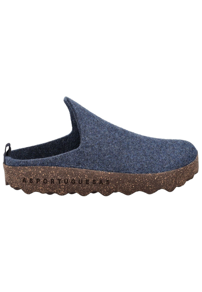 ASPORTUGUESAS Hausschuhe Filz Mittelblau