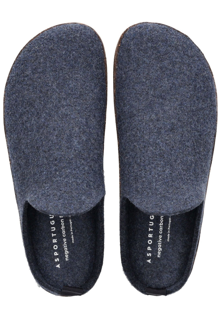 ASPORTUGUESAS Hausschuhe Filz Mittelblau