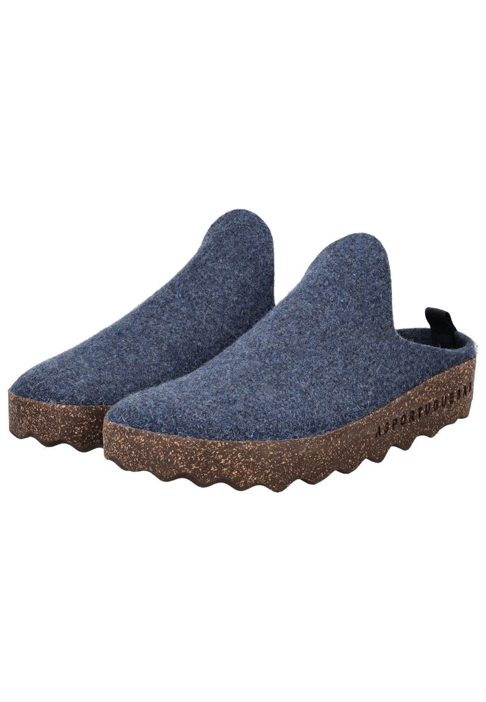 ASPORTUGUESAS Hausschuhe Filz Mittelblau