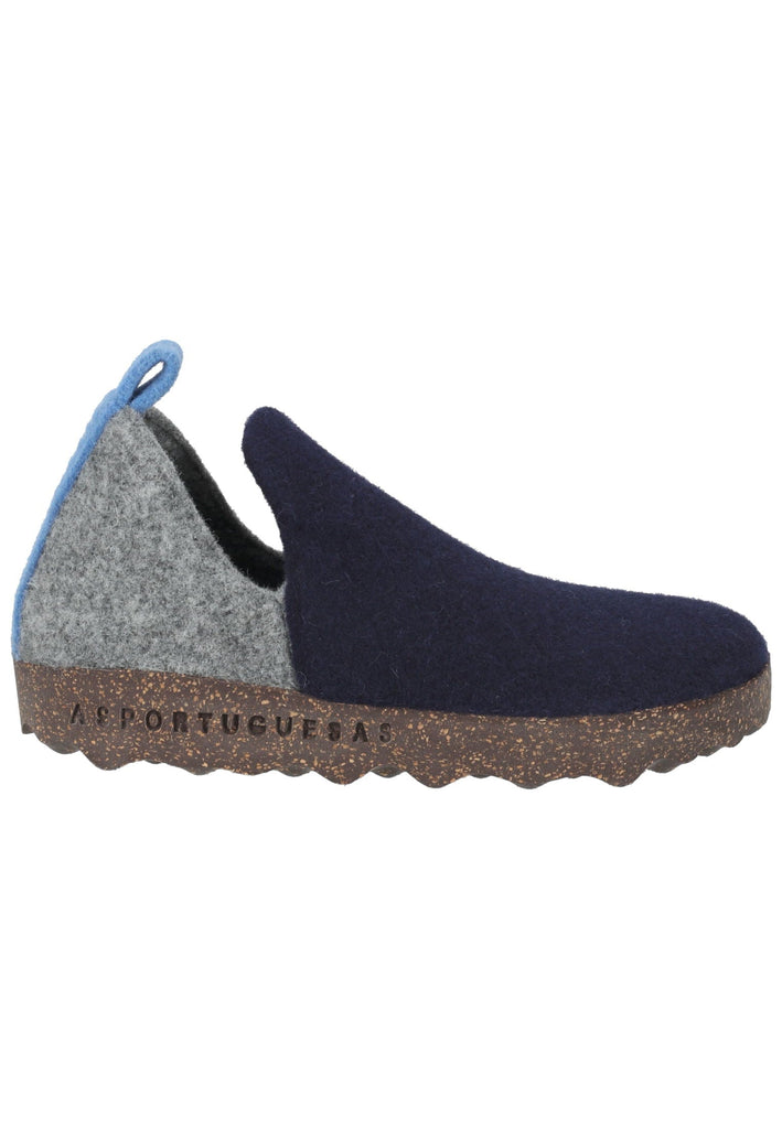 ASPORTUGUESAS Hausschuhe Filz Navy/Grau