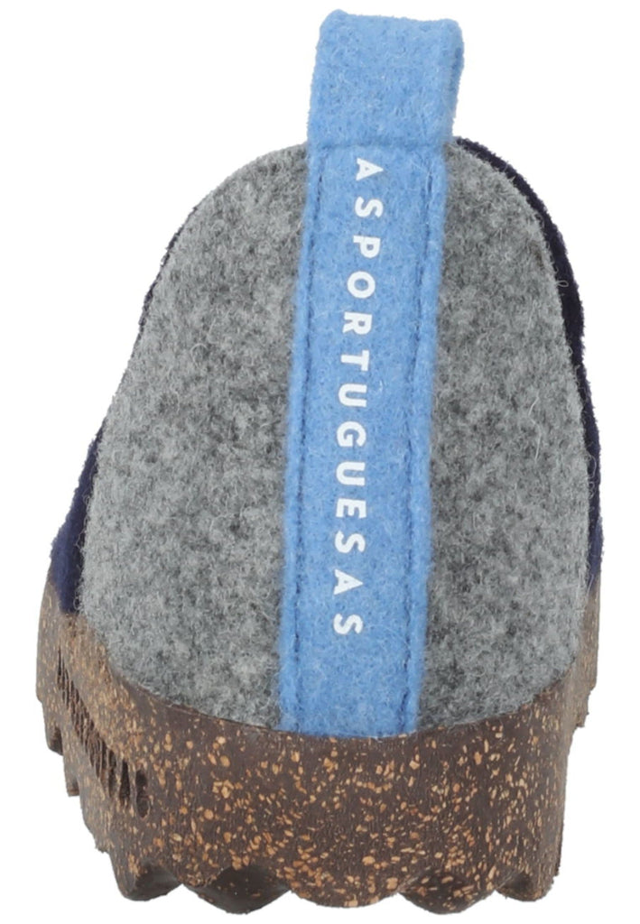 ASPORTUGUESAS Hausschuhe Filz Navy/Grau