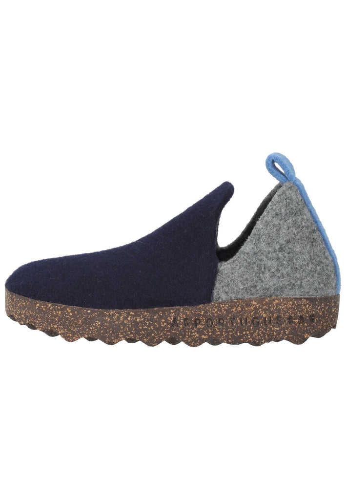 ASPORTUGUESAS Hausschuhe Filz Navy/Grau