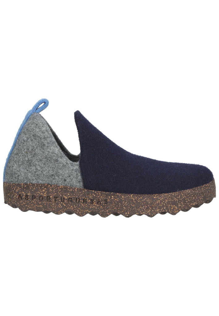 ASPORTUGUESAS Hausschuhe Filz Navy/Grau