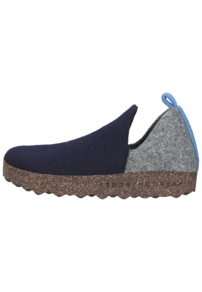 ASPORTUGUESAS Hausschuhe Filz Navy/Grau