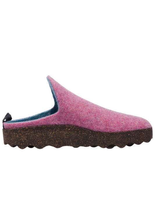ASPORTUGUESAS Hausschuhe Filz Pink/Blau Warmfutter