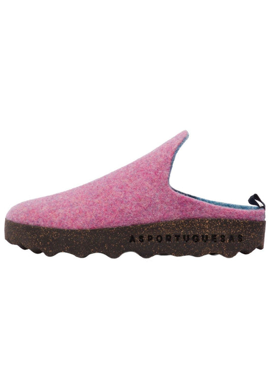 ASPORTUGUESAS Hausschuhe Filz Pink/Blau Warmfutter