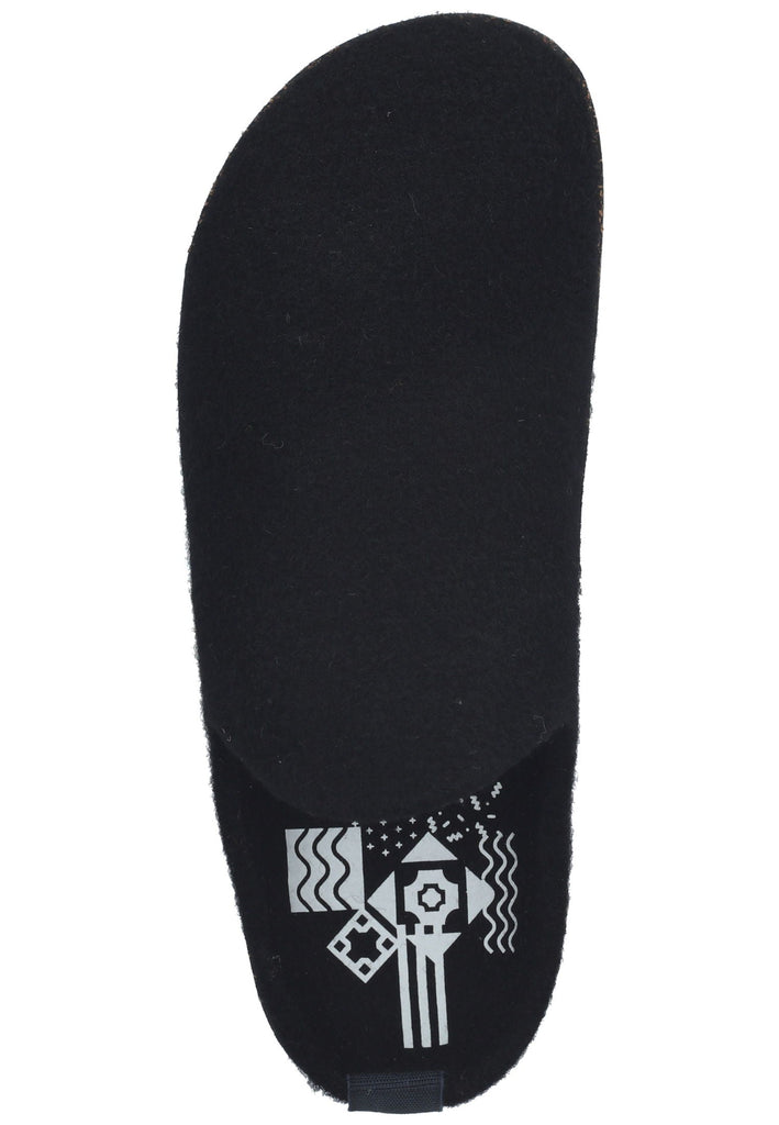 ASPORTUGUESAS Hausschuhe Filz Schwarz